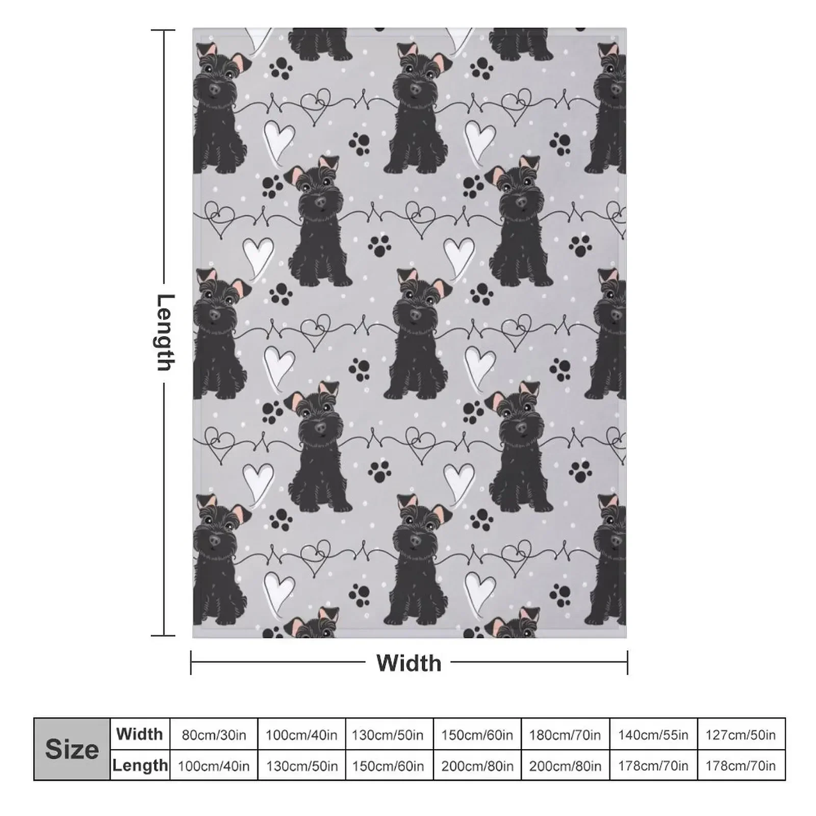 Love Black Miniature Schnauzer Throw Blanket For Sofa Thin Large warm for winter Blankets