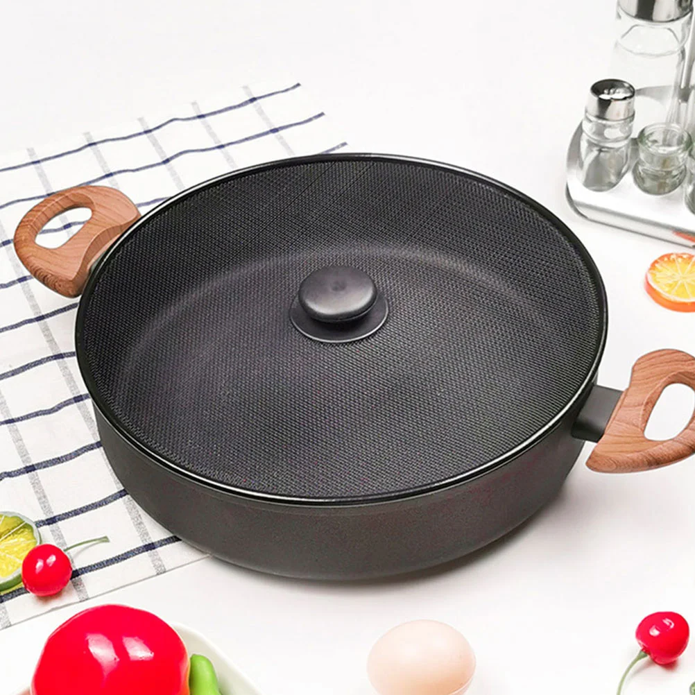 Anti-splash Lid Bowl Stovetop Guard Oil Cooktop Cooking Splatter Screen Grease for Frying Pan Square