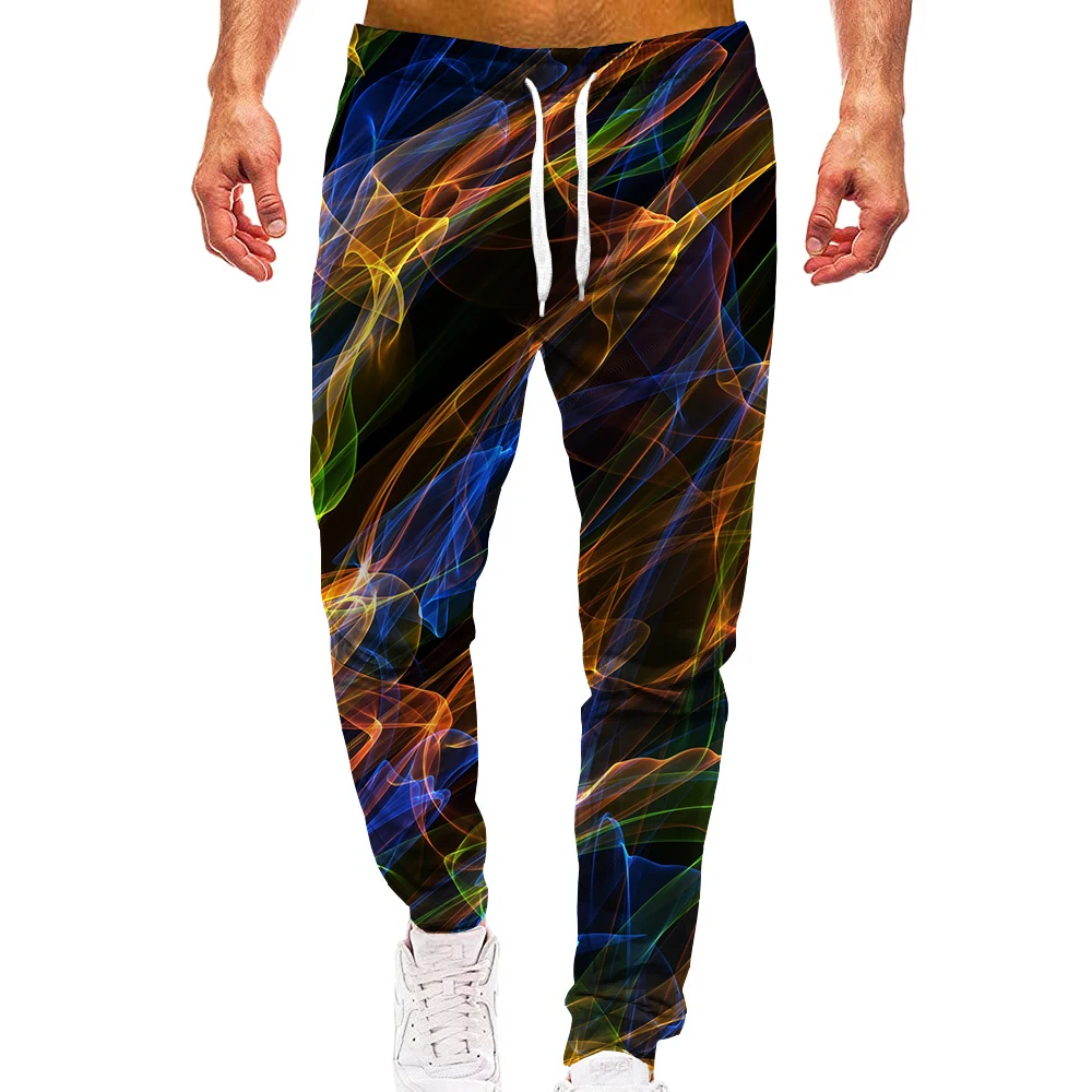 Regenboog Rook Losse Camo Track Gym Joggingbroek Mannen Hip Hop 3D Print Sport Jogger Casual Broek Trekkoord Joggingbroek Kleding