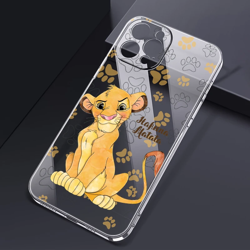 D-isneys Lion King Simba For iPhone 15 14 13 12 11 Pro Max XS Max X XR 7 8 Plus 6S 5S Silicone Transparent Phone Case