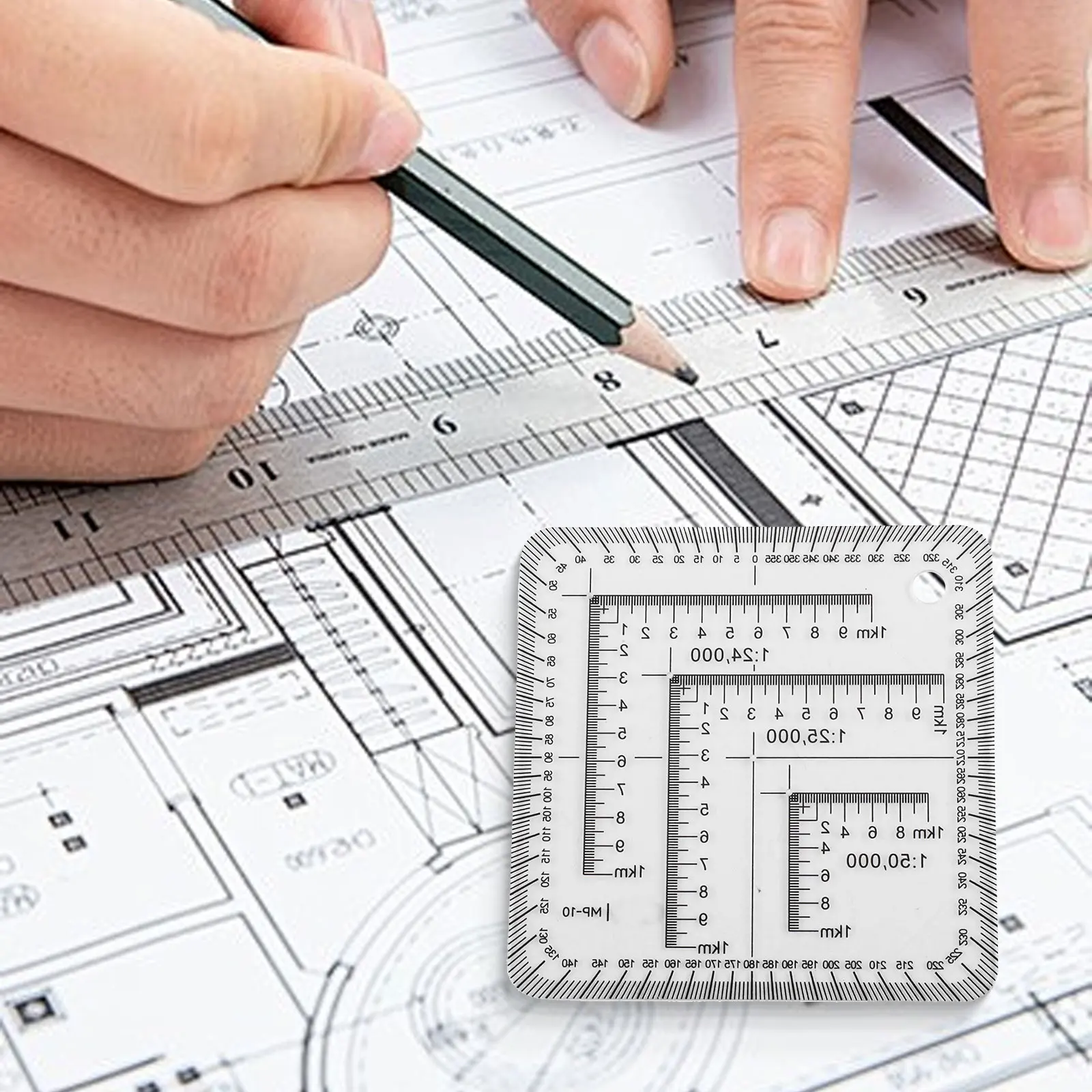 2.75 X 2.75 7 Cm X 7 Cm Construction Protractor Coordinate Ruler Transparent Material Easy To Operate Lightweight