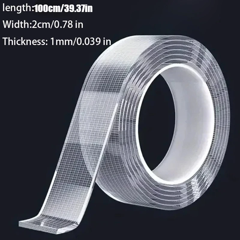 5m Ultra-Strong Nano Double-Sided Adhesive Tape - Clear, Removable & Waterproof - Heavy-Duty, Extra Sticky Strip for Endless Use