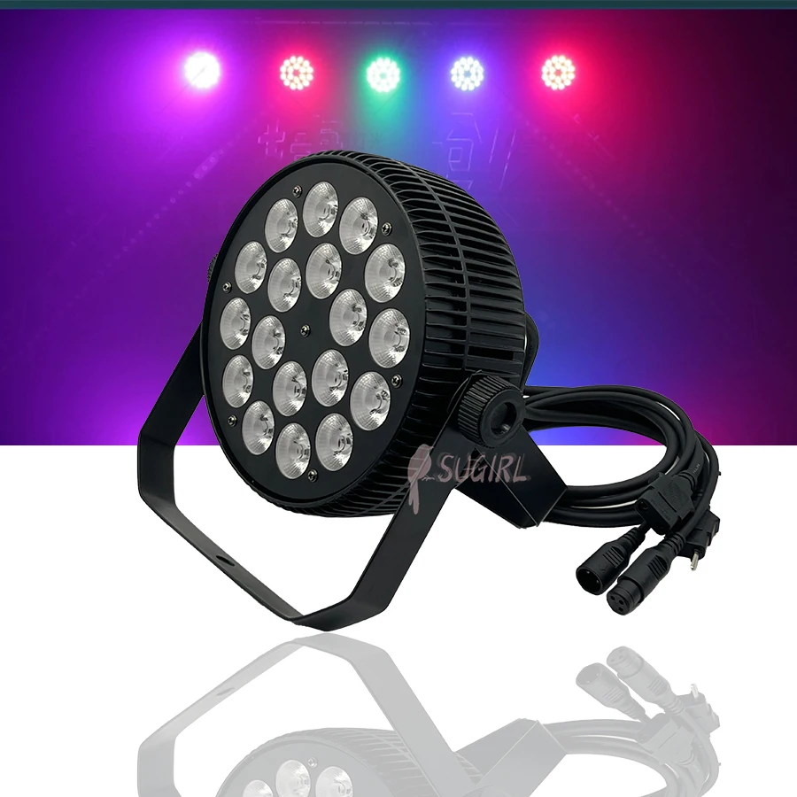 No Tax 16Pcs Aluminum Par Light RGBW/RGBWA UV 4in1 LED Flat Stage Light DMX512 Control 18x12W/18x18w Party DJ Disco Lighting