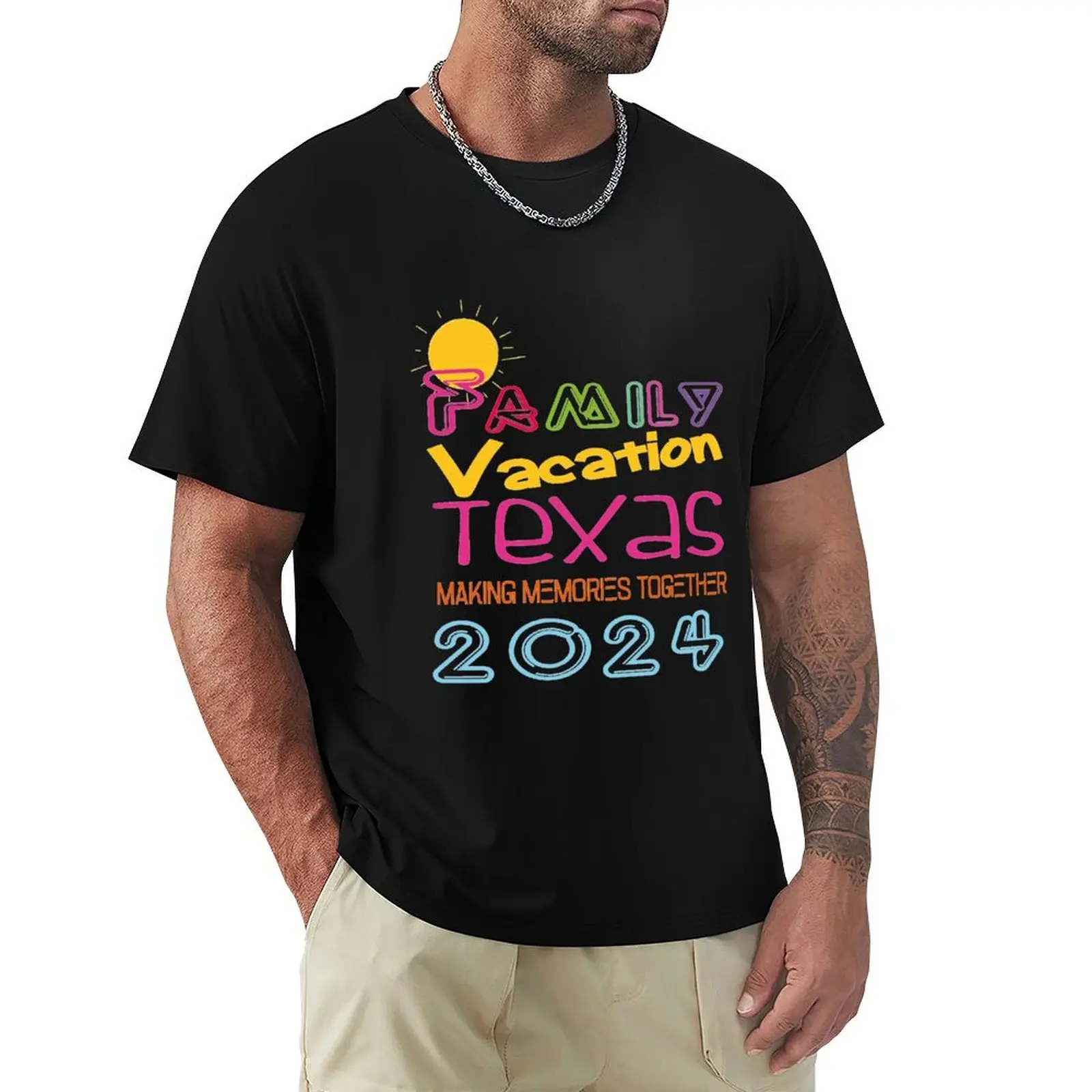 Copy of Family Vacation Texas 2024 Making Memories Together Funny Summer. T-Shirt anime heavy weight t shirts for men