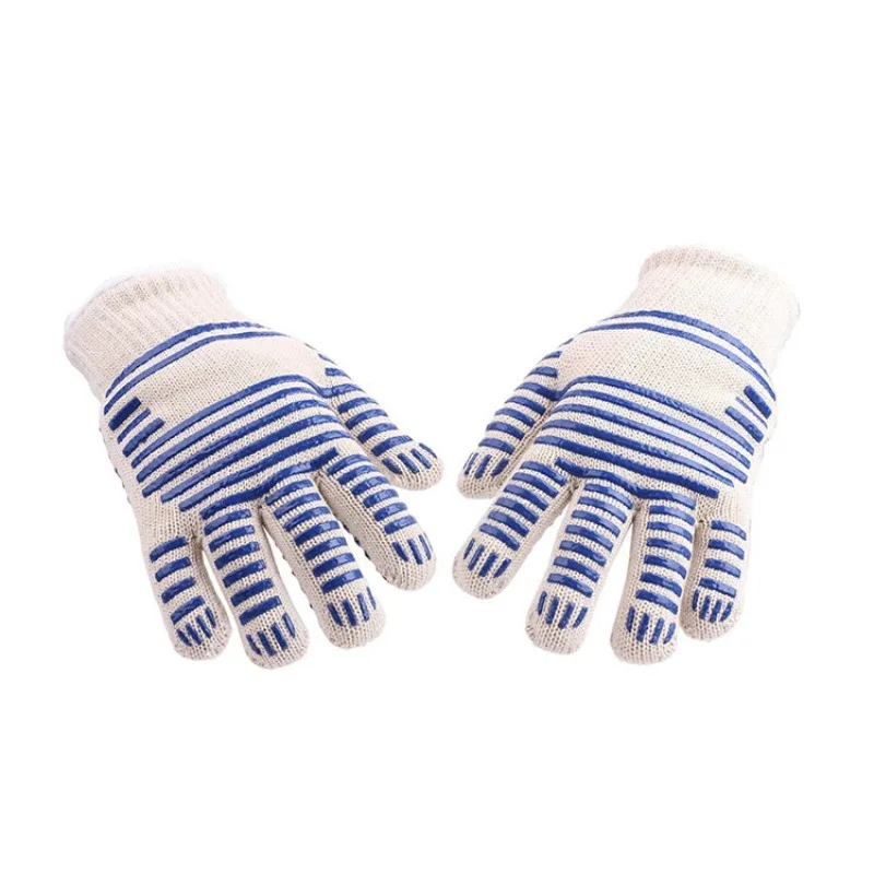 Heat Resistant Oven Gloves - Cut Resistant, Non-Slip Silicone BBQ Gloves for Kitchen, Grill, Camping, and Cookware