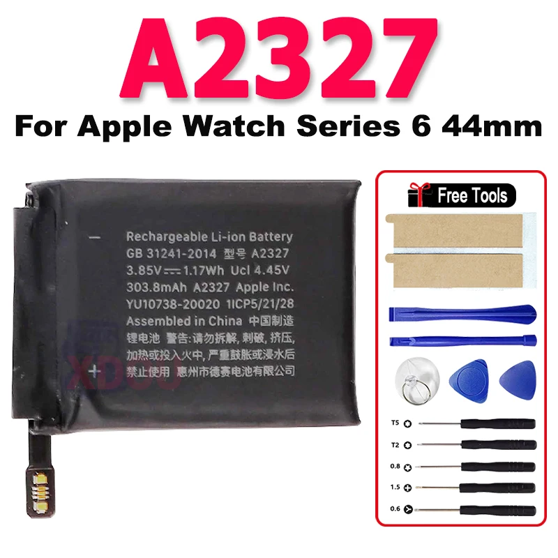 

303.8mAh Replacement Watch Battery A2327 For Apple Watch Series 6 44mm High Quality Watch Battery