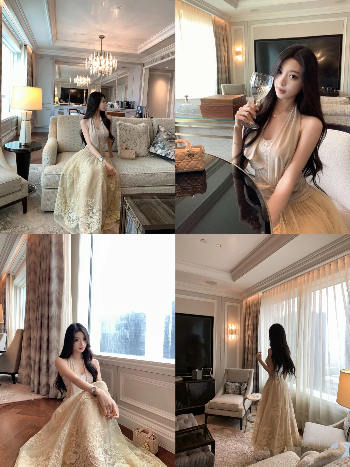 

Romantic Sister Early Rich Girl Set Women's Spring Elegance Strap Lace f Skirt Two Piece Set Breathable High Waist Pear ape