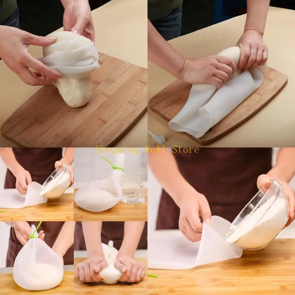 

Kx4b замесивающая сумка силиконовая замесительная мешка мешка муки замесительные пакеты выпекать кухня практическая удобная