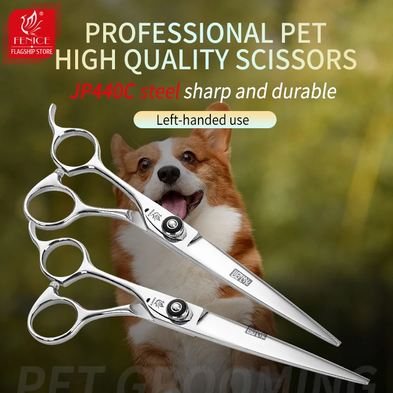 Fenice Professional Left Hand 6.5 Inch Straight Pet Dog Grooming Scissors Shears Dog Scissors Dogs Products