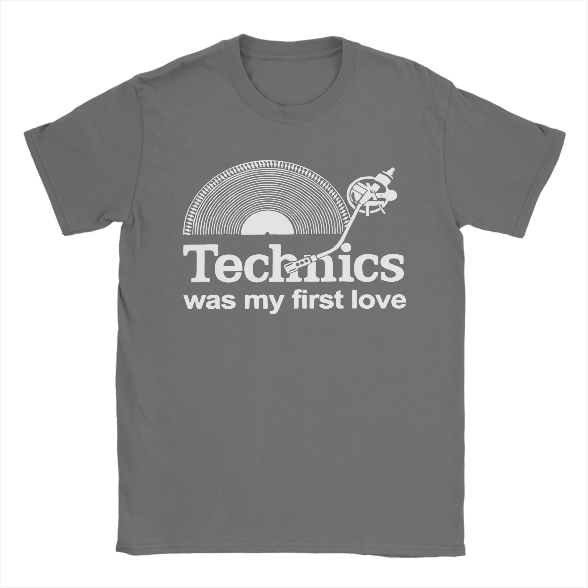 

Casual T-Technics T Shirt Men's O-neck Short Sleeve Tee Dj 1200 Turntable Music House Techno Electronic Cotton Summer Clothing