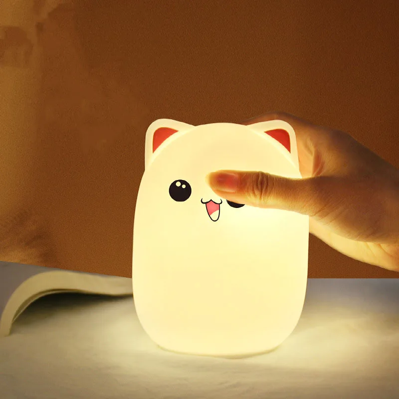 1PC LED Five Color Night Light,Lovely Bear Rechargeable Style Pat Lamp,Soft Silicone Lamp,Bedside Lamp,Bedroom Night Light LT021