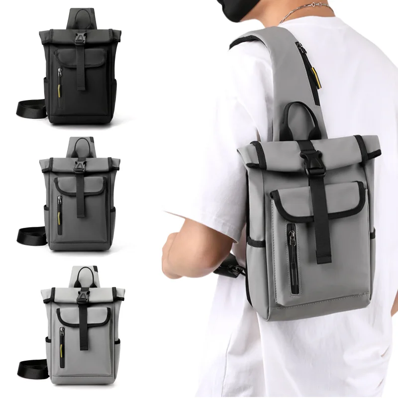 

New Fashionable Men's Chest Bag, Outdoor Casual Crossbody Bag, Multi-layer Water Repellent, Large-capacity Single-shoulder Bag