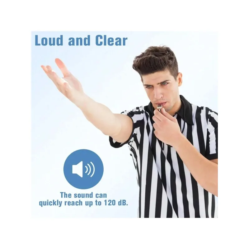 Metal Sports Training Whistle With Matching Black Rope Lanyard Clear Sound Whistle For Referee Coach Outdoor Survival Activities