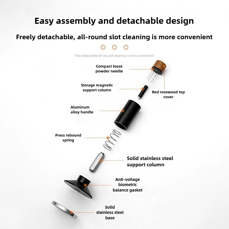 موزع القهوة من الفولاذ المقاوم للصدأ 2 في 1 مع محرك إبرة مغناطيسي لإسبريسو بورتافلتر 58 مم #5