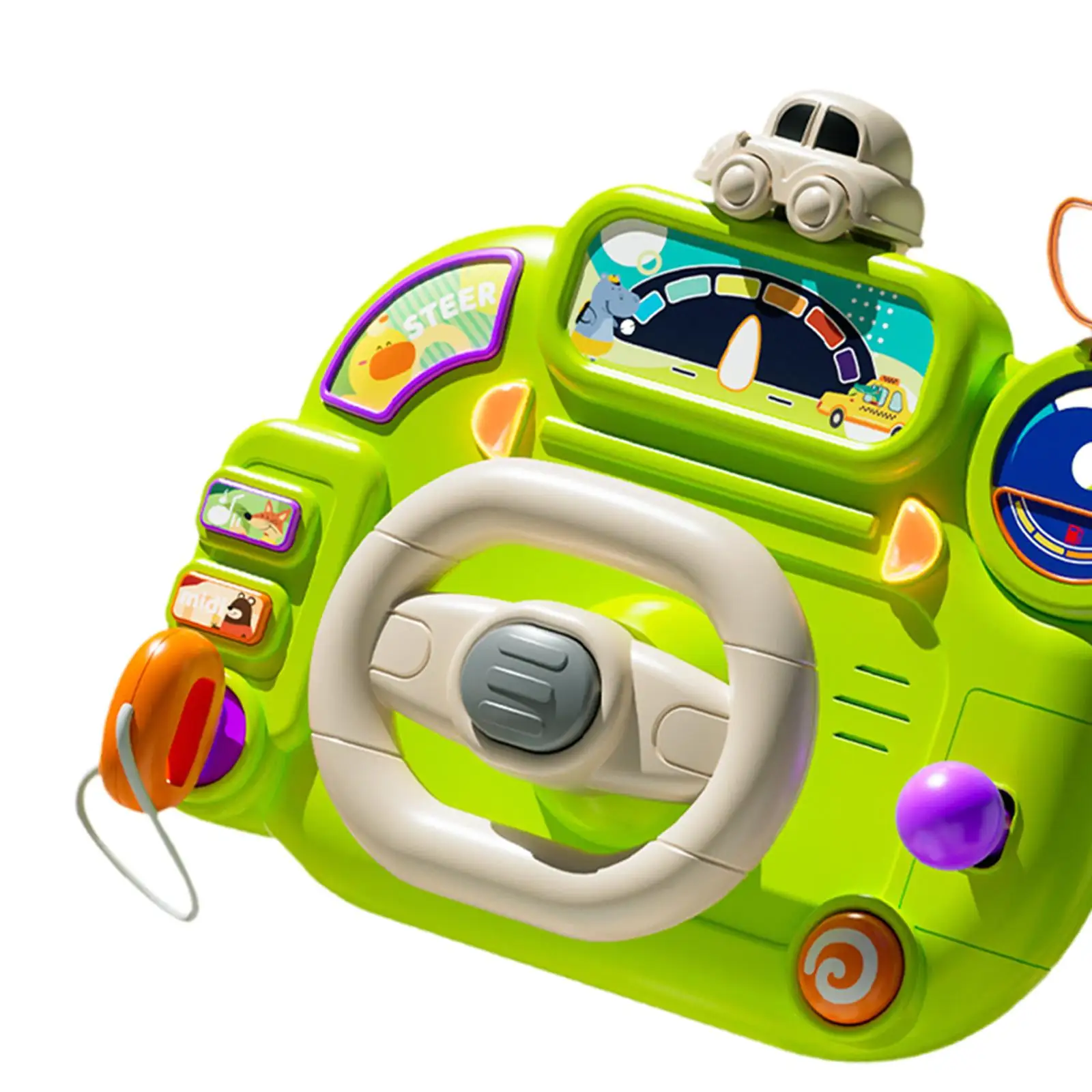 Volante de brinquedo para carrinho de bebê, volante musical para habilidade motora, brinquedo educacional, jogo interativo, 2 anos +