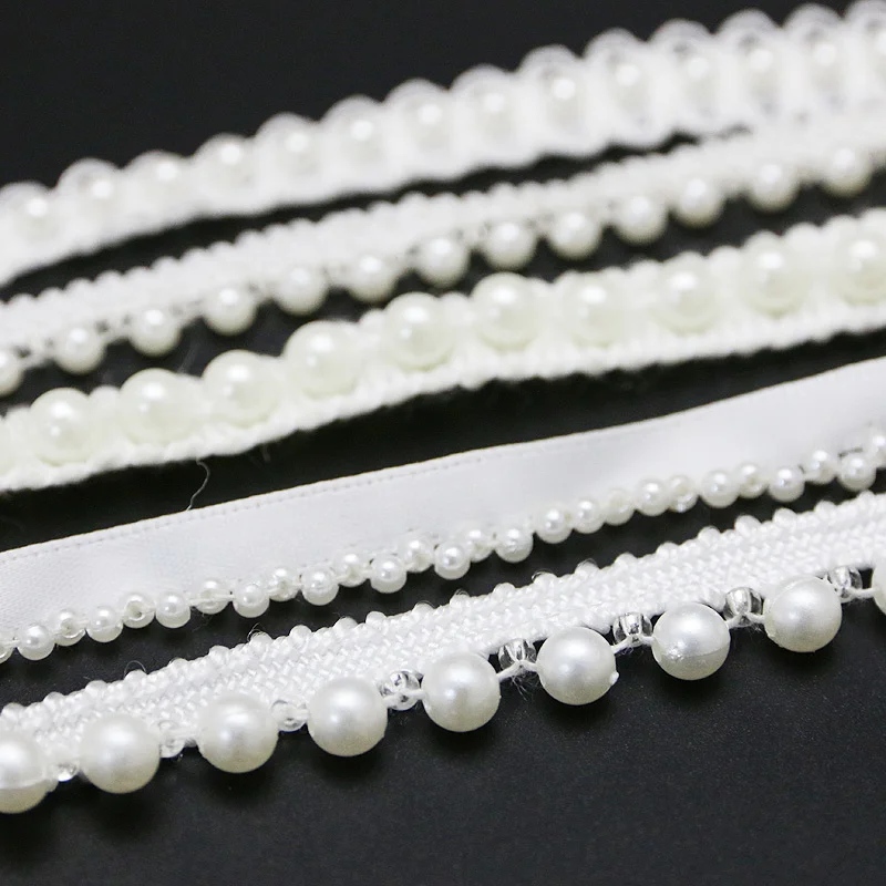 (1 Yard/roll) Pearl Gift Wrapping Lace Fabric Family Handmade Hairpin DIY Making Clothing Bag Accessories Decoration