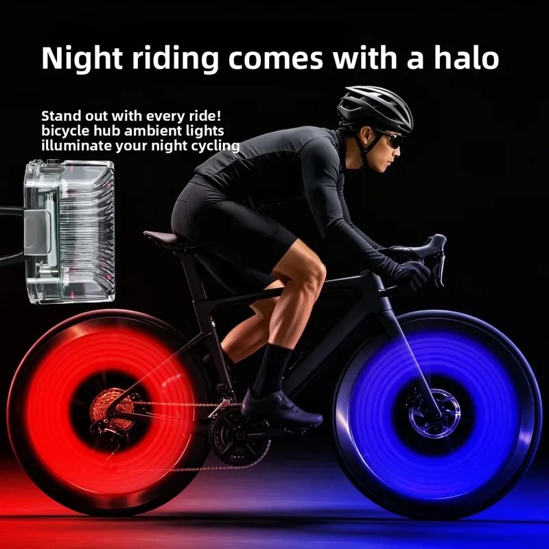 Motorcycle Bicycle Wheel Light USB Rechargeable LED Ambient Night Riding MTB Safety 8 Colors Multi Modes Waterproof E-Scooter