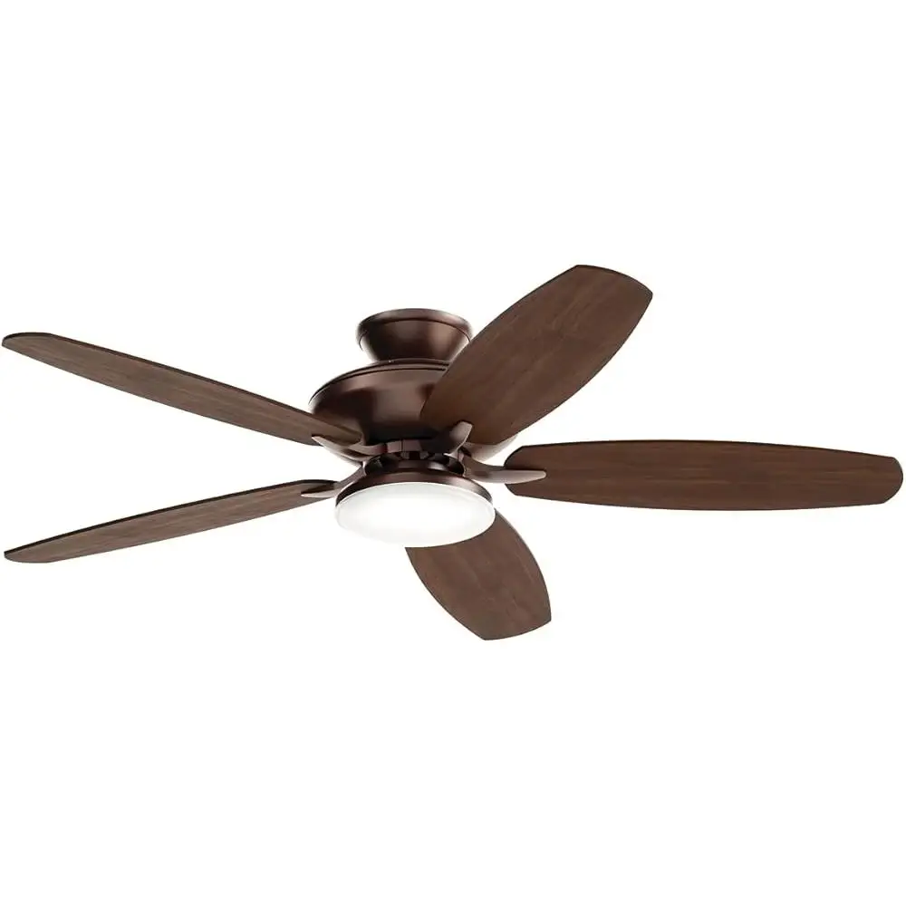 52 بوصة مروحة السقف الحديثة مع مصباح ليد محرك تيار متردد متجمد الزجاج الناشر عكسها شفرات دوران الهواء المنزل مكتب المطبخ