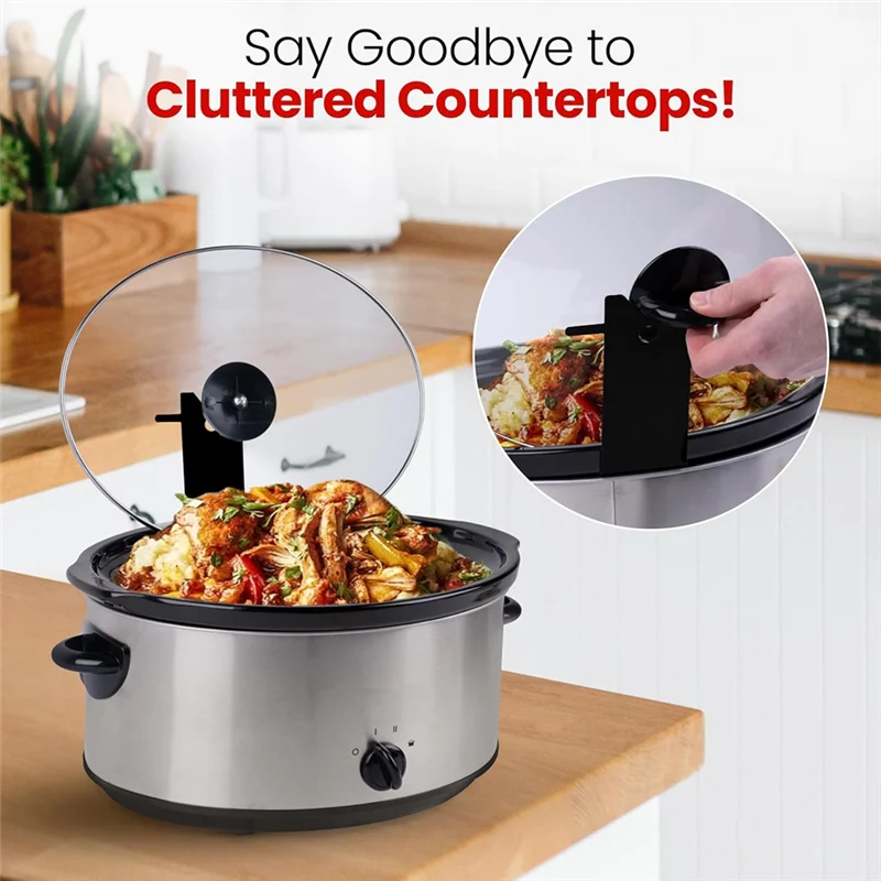 Soporte de tapa de cocina A005-Slow para estufa para organización de cocina, soporte de tapa de olla de cocción lenta