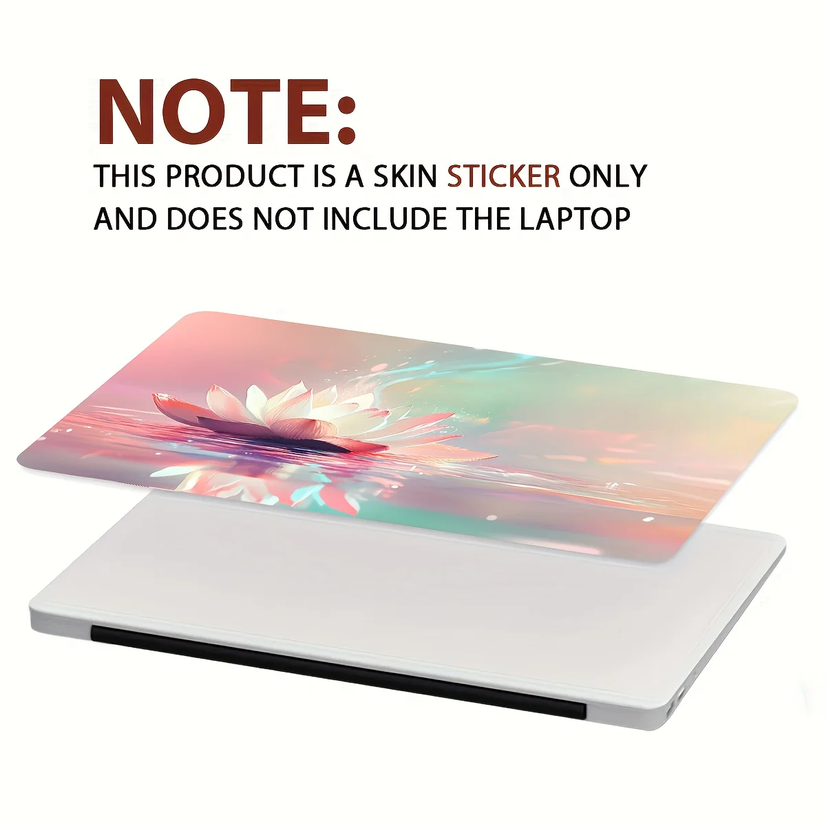 Vinyl Laptop Case Lotus Rainbow Sticke 2 Pieces Set Scratch Resistant DIY Art Case for Laptops  Easy To Paste Self-adhesive