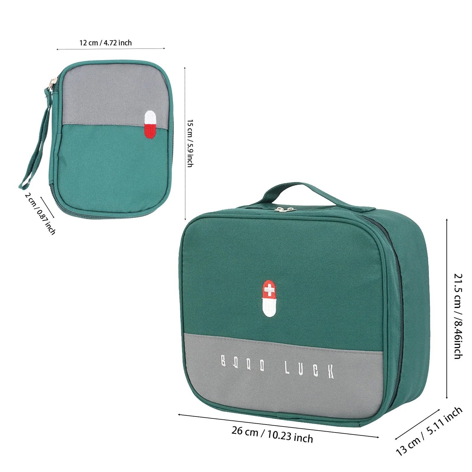 2pc Travel Storage Bag, Portable Small Item Storage Box, Medicine Storage Bag, Zippered Small Item Storage