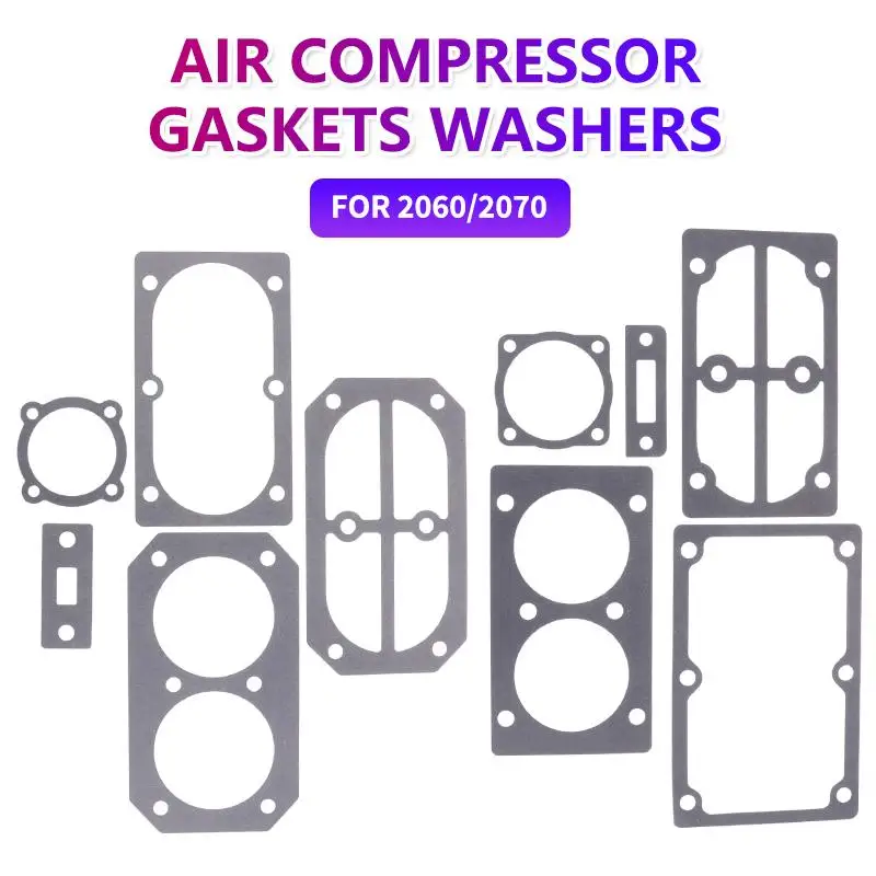 Air Compressor Gaskets Washers Set Durable Leakproof Easy Install For 2060 2070 Type Air Compressor Repair Parts