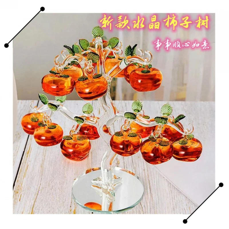 White Crystal Tree Everything Goes Well Crystal Persimmon Tree Office Desk Craft Ornament TikTok Hot Sale In Stock Wholesale