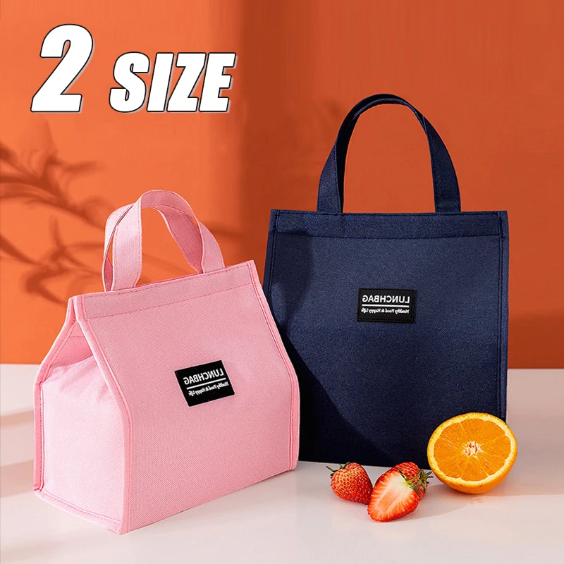 Portable Oxford Lunch Bag Office Student Convenient Lunch Box Fresh Bag Cooler Tote Bag Couple Blue Pink Food Container Bag