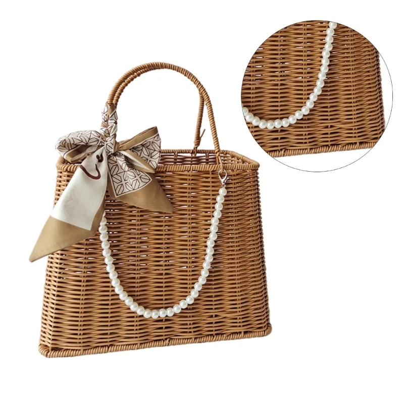 Practical and Functional Glass Dish Container Handwoven Basket Creative Simulated Rattan Basket for Storage and Decors