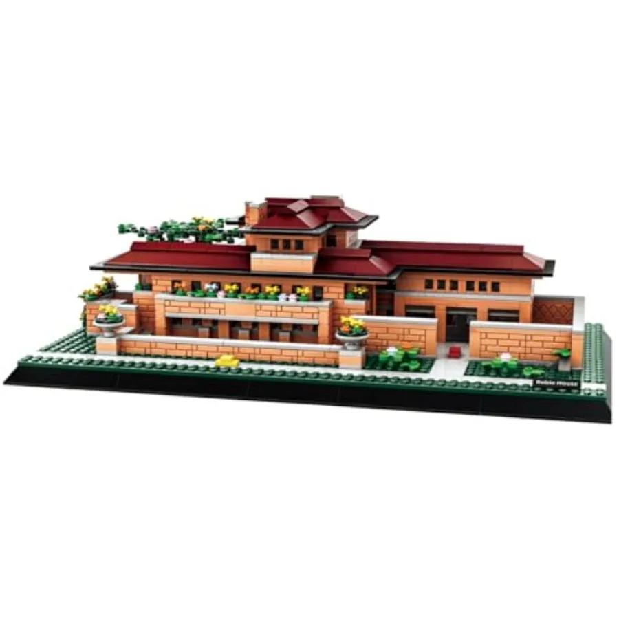 

Architecture building blocks toy set for home decor and educational play ABS plastic gray and white 1182 pieces with detailed C