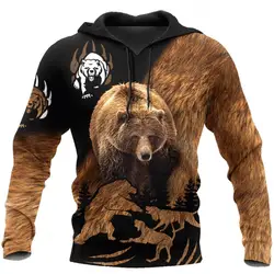 Bear hunting camo 3D Print Animals Hoodies for men / women Harajuku Fashion Hooded Sweatshirt Autumn Casual hoodie