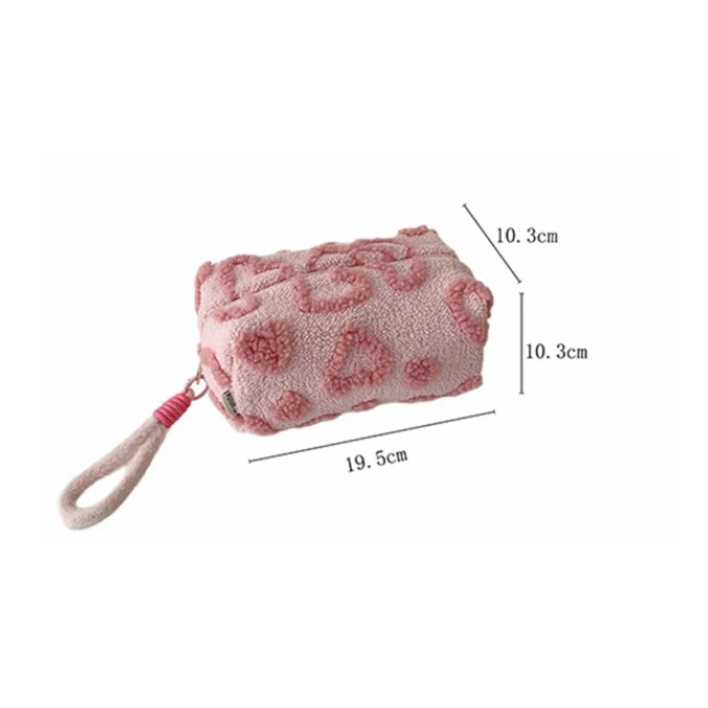 Borsa portaoggetti in peluche con cuore soffice Astuccio per matite di grande capacità Organizzatore di cancelleria per studenti