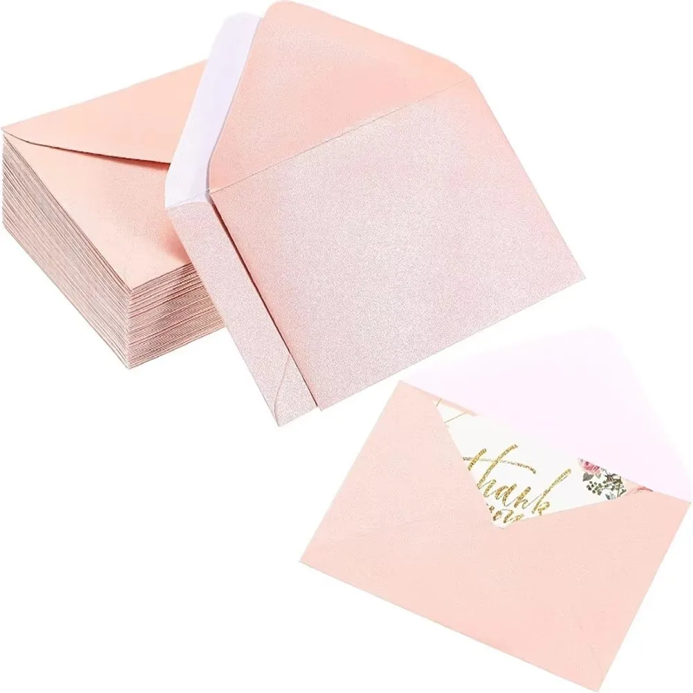 50pcs 10x7cm Blank Envelope Vintage Style Business Size Invitation Envelope Gold Color Greeting Card Envelope Wedding Invitation