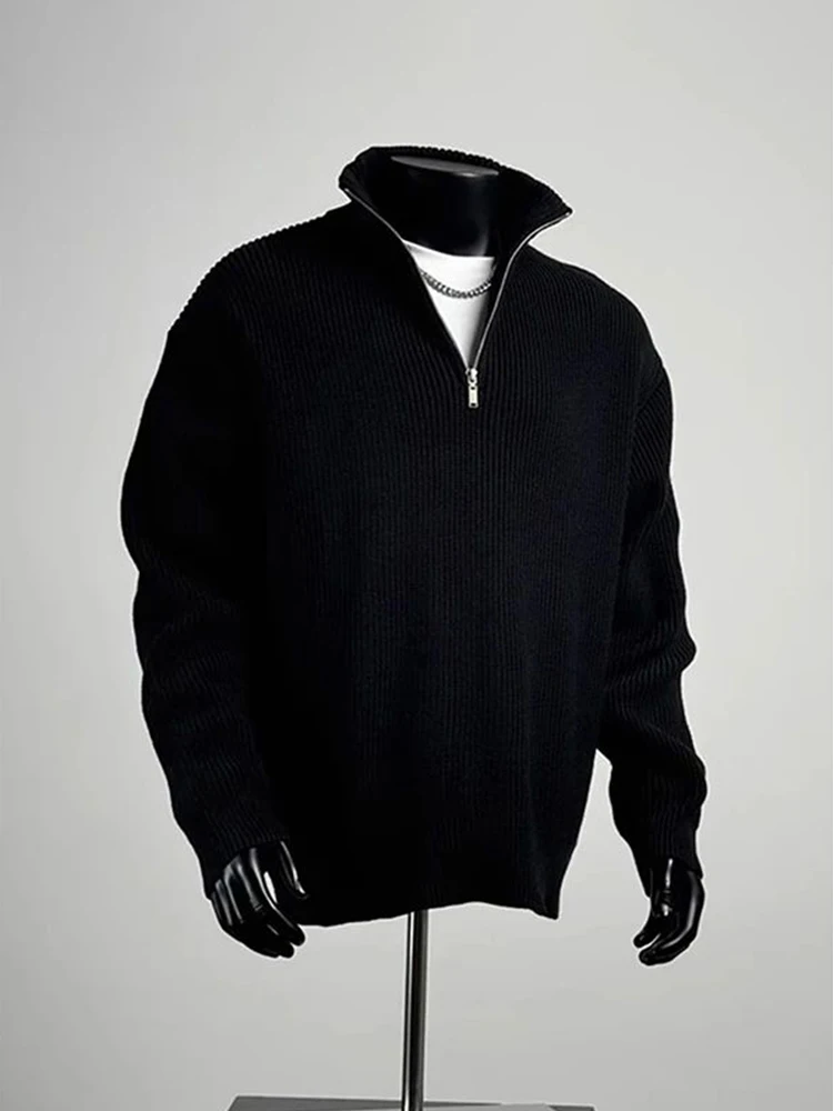 

Мужской зимний вязаный свитер с высоким воротником American Sle, на молнии, для повседневной носки, свободного кроя, из полиэстера
