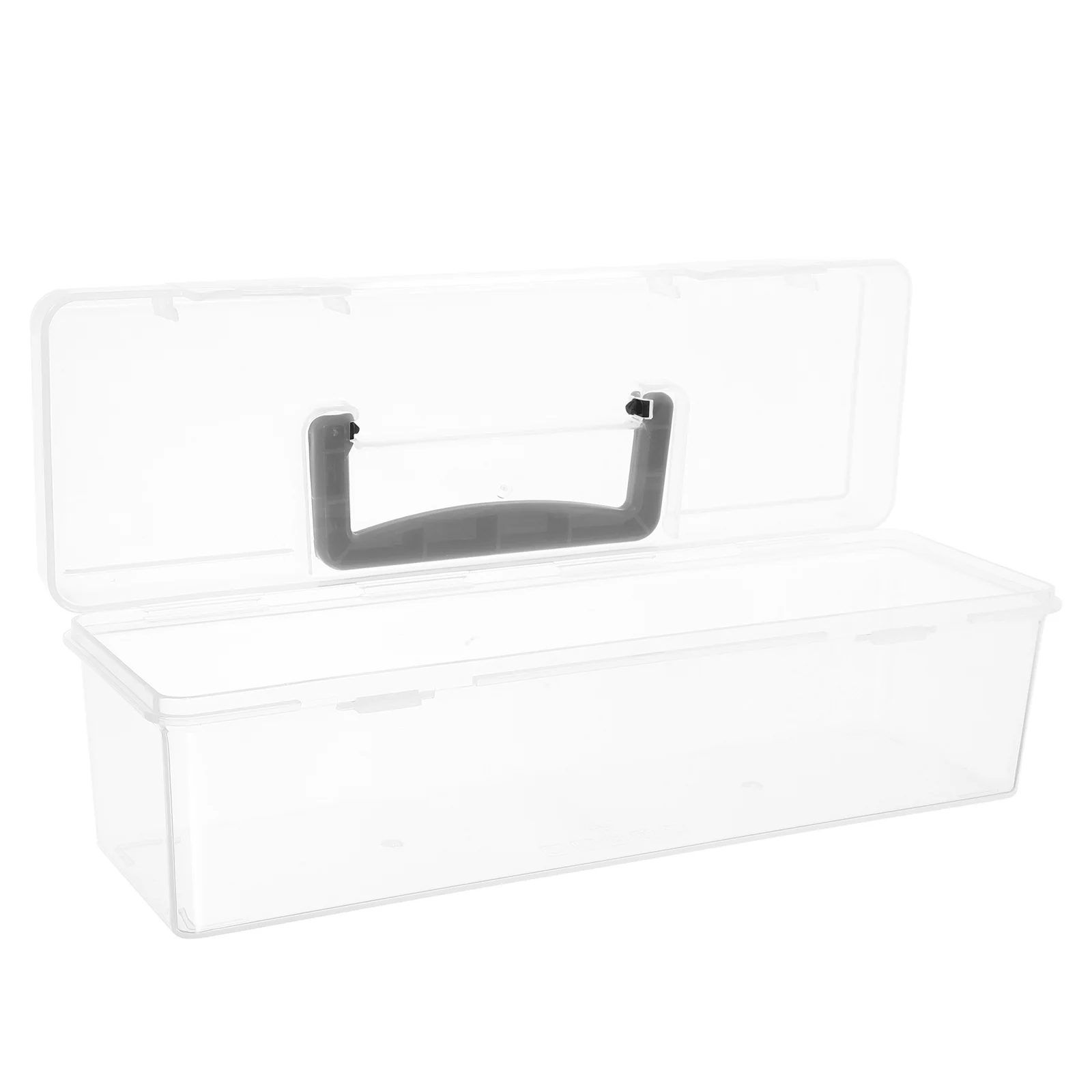 透明なプラスチック製のツールボックス 30.00X9.70X8.60Cm ナット、ボルト、ネジ用の小さな部品オーガナイザー、文房具収納ケース、ハンドル付き