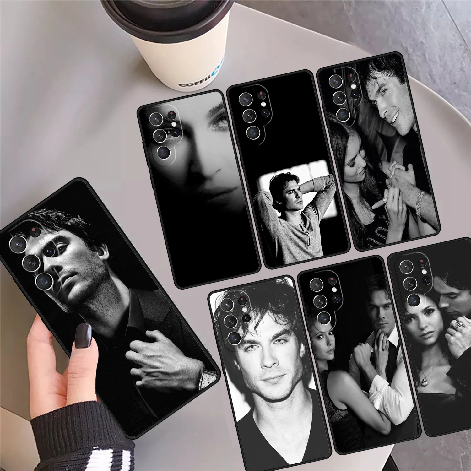 Damon Elena The Vampire Diaries Phone Case Cover For Samsung Galaxy S24 Ultra 23 S22 Plus S21 FE S20 S8 S9 S10 Note 10 Pro 20