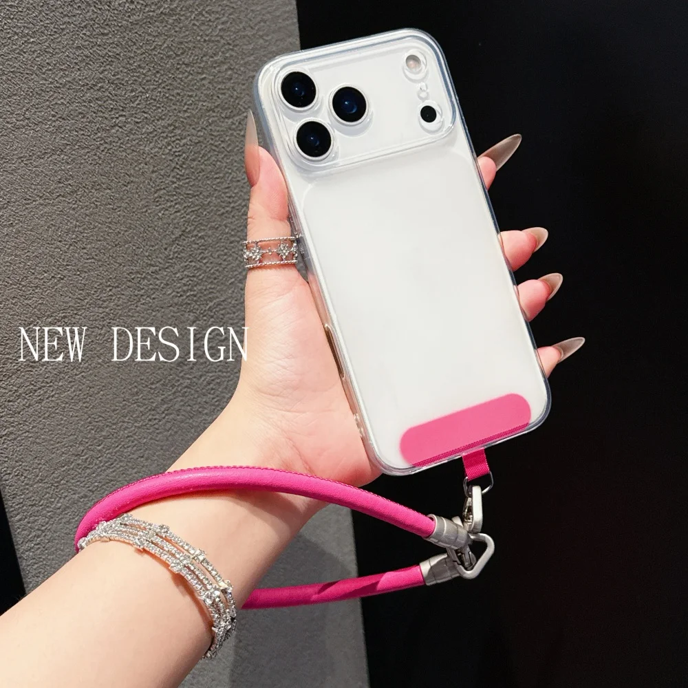 Candy Color Leather Hand Wrist Strap for Mobile Cell Phone Short Lanyard Colorful Anti-Lost Accessories Universal Rope