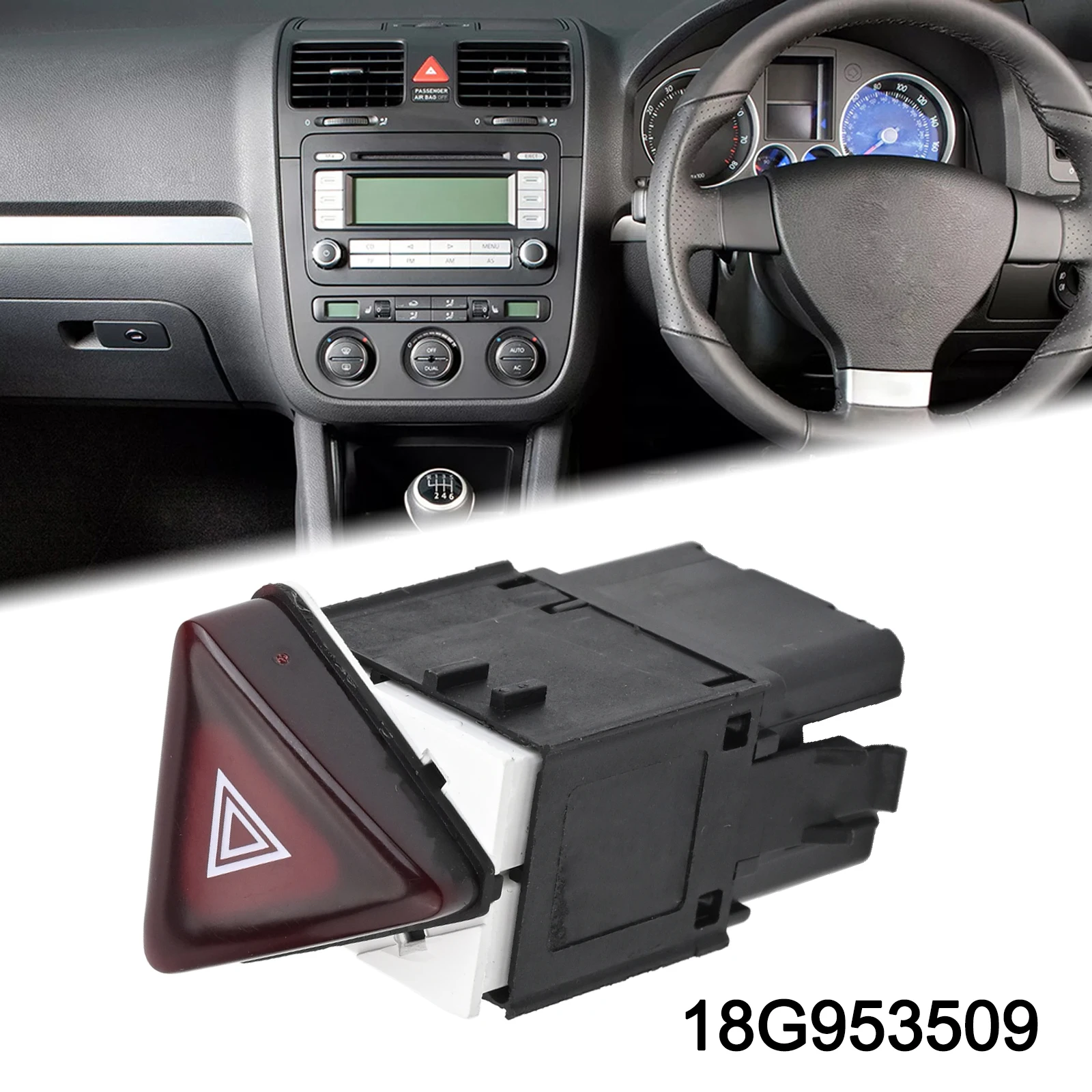 

18G953509 кнопка аварийной вспышки, автомобильные аксессуары, новый состояние, простая установка, номер детали OEM для GTI MK5