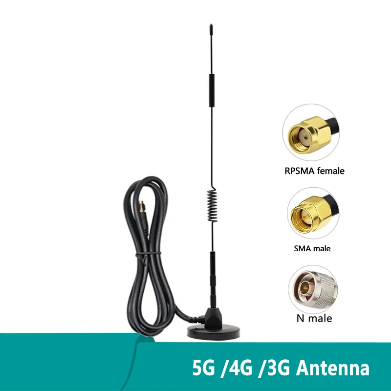 

5G 4G 3G GSM антенна для помещений Omni WiFi 698 ~ 4900 МГц полный диапазон 12 дБи внешняя антенна для связи с адаптером SMA N Male