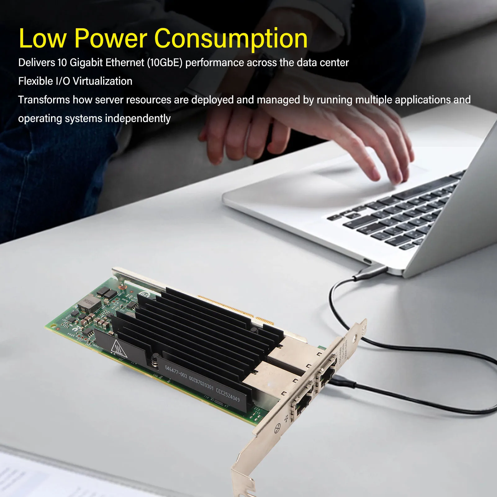 PCIe Network Card Dual Port RJ45 10GB NIC PCIe X8 716589 002 PCIe Network Adapter Gigabit Ethernet Card PCI Express Network Card