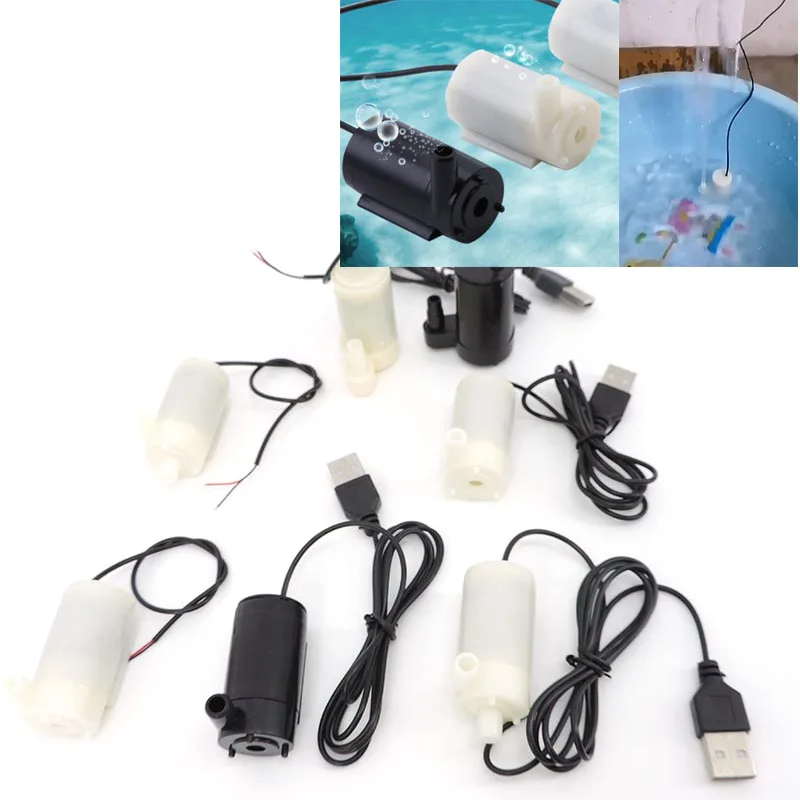 Mini USB 5V DC Low Voltage Small Water Pump Micro Submersible Fountain Pump Brushless Motor Pump for Hydroponic Veg plant u26