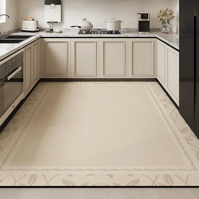 

Kitchen Floor Mat Waterproof PVC Oil-proof Non-slip Leather Carpet Solid Color Striped Rug Large Size Home Decoration Rugs 주방 깔개