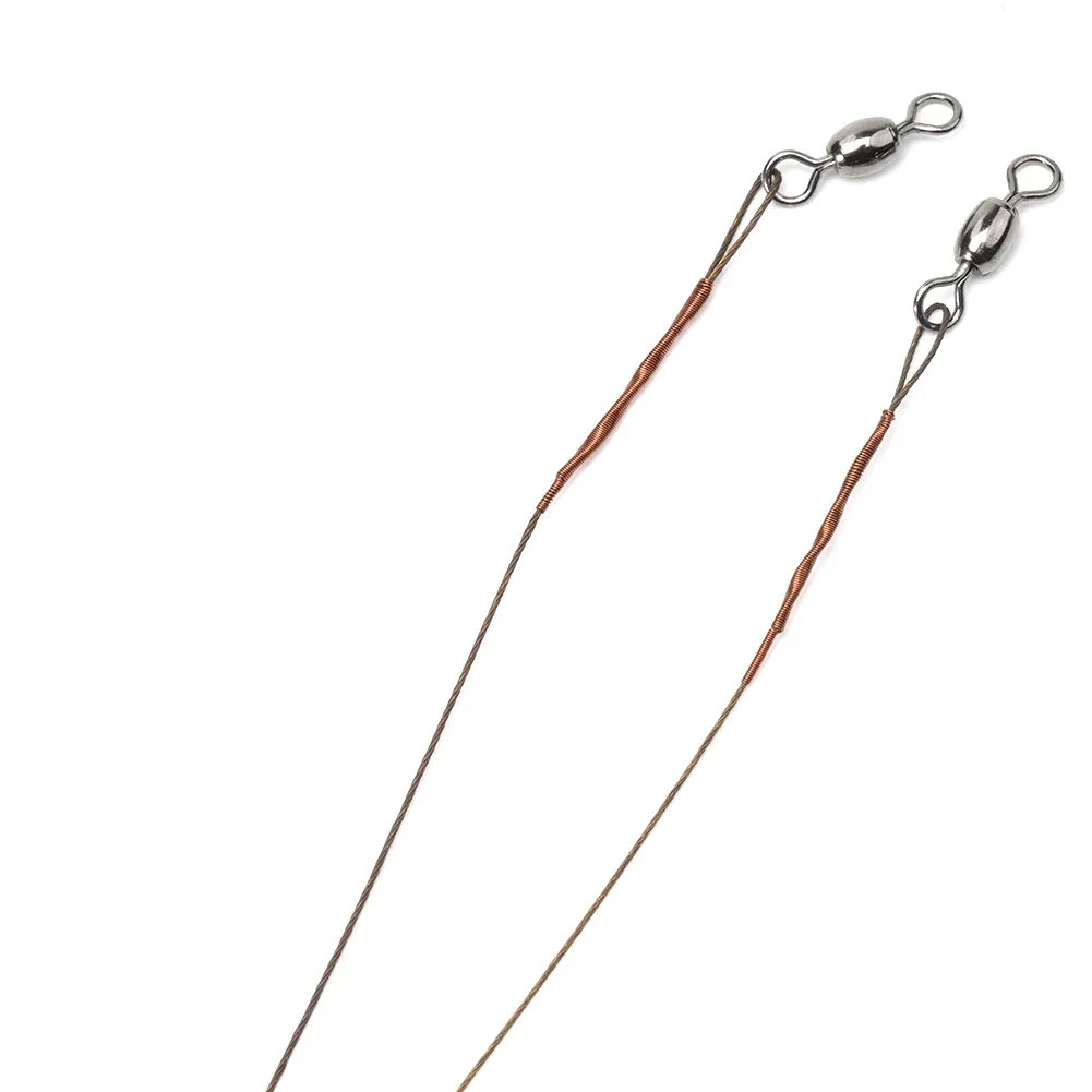 Línea de Pesca de carpa, líder de alambre de acero con doso-lock, giratorios, correa de núcleo de hoja, antidebo, de acero inoxidable, 2 uds.