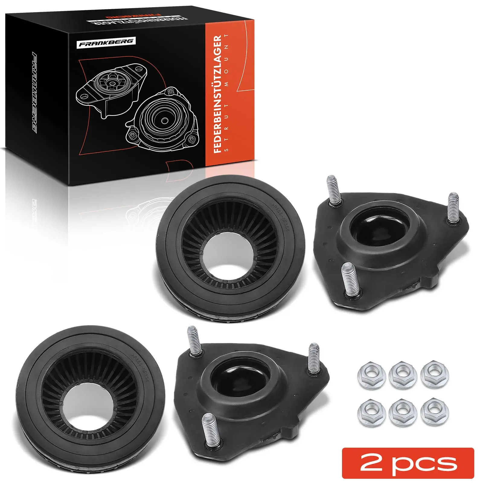 Frankberg 2x Domlager Federbeinstütz lager für Ford Fiesta 5 JD JH Fusion Mazda 2 DY 2S613K155AD 1198235 1469224
