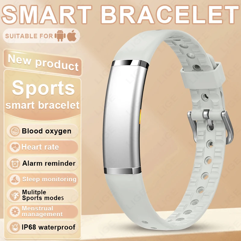 

New Fashion Smart Bracelet Health Heart Rate Sleep Stress Monitor Bluetooth Sports Fitness Tracker Women Men Smart Wrist Watches