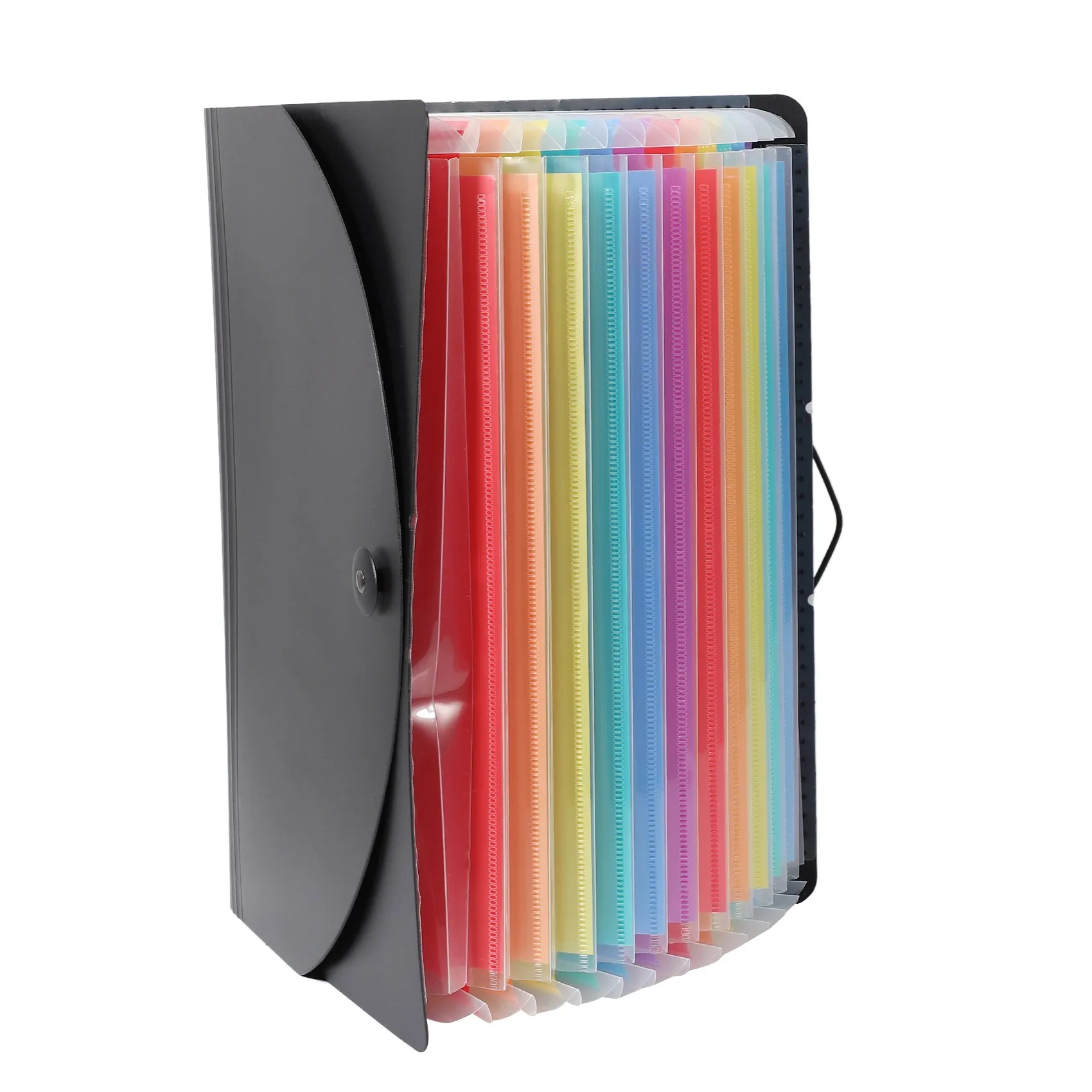 Expanding File Folder A4 Letter Size Portable Document Holder with 12 Pockets Black Filing Folders Desk Storage Accordion Fil