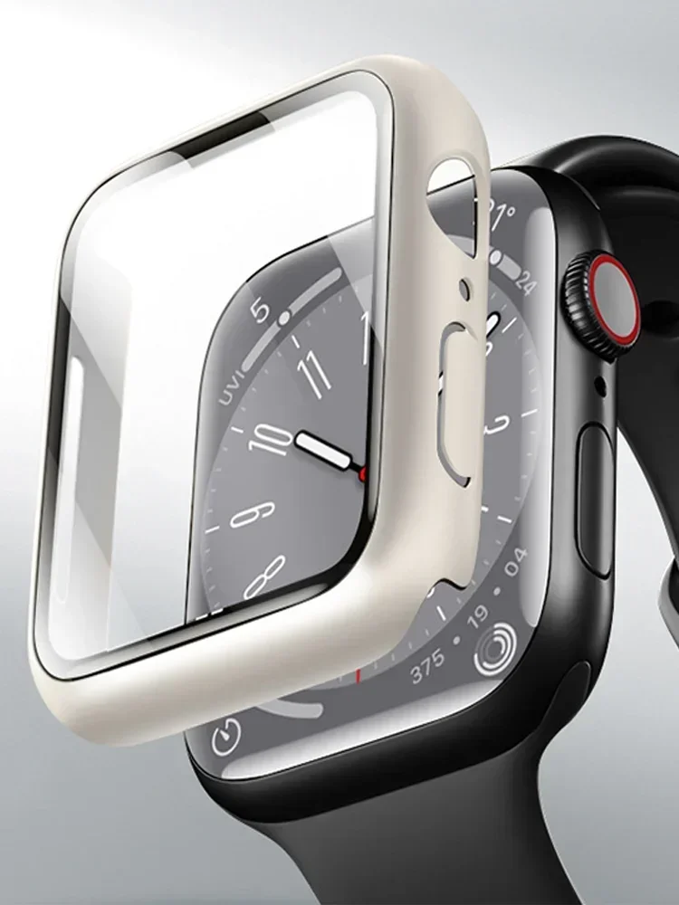 Accessori per Cover in vetro temperato per Apple Watch 45mm 41mm 44mm 40mm 42mm proteggi schermo iwatch Case series 9 4 5 6 SE 7 8 3 2
