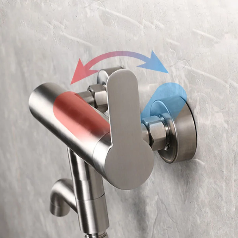 Bathroom Shower Faucet Stainless Steel Triple Bathtub Faucet with Folding Spout Hot Cold Mixer Valve Nozzle Tap Handheld Sprayer