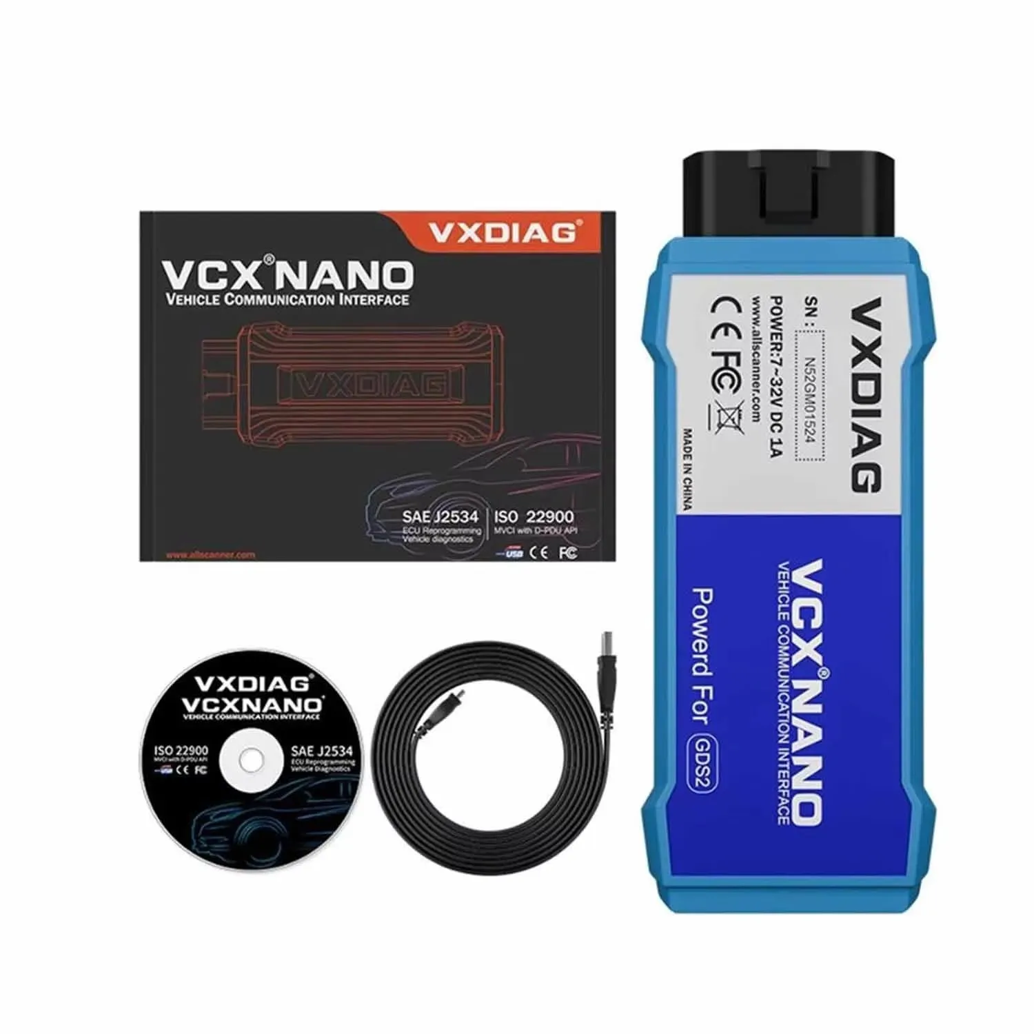 VXDIAG NANO Pro для диагностических инструментов, WIFI-сканер GDS2 Tech2win, поддержка программирования ECU, многоязычный