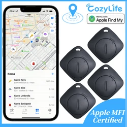 Cozylife塗装aiyatoのbluetoothキーファインダーグローバルアップル、スマートタグトラッカー、項目バッグや荷物、見つけネットワーク、iosのみ